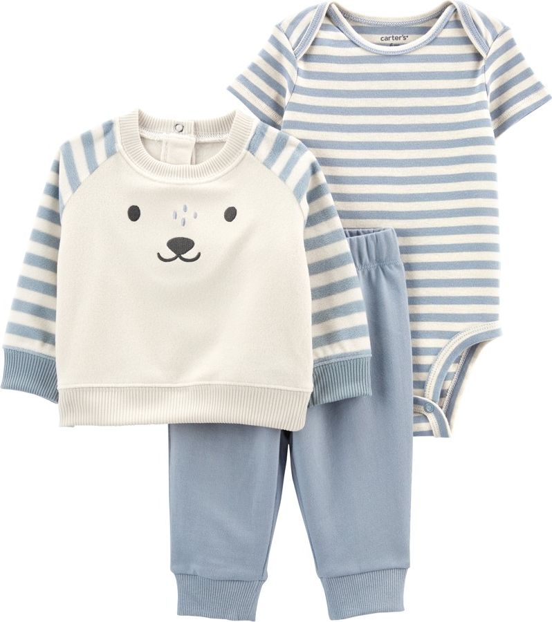 CARTER'S Set 3dílný mikina, tepláky, body kr. rukáv Blue Bear chlapec 12m - obrázek 1