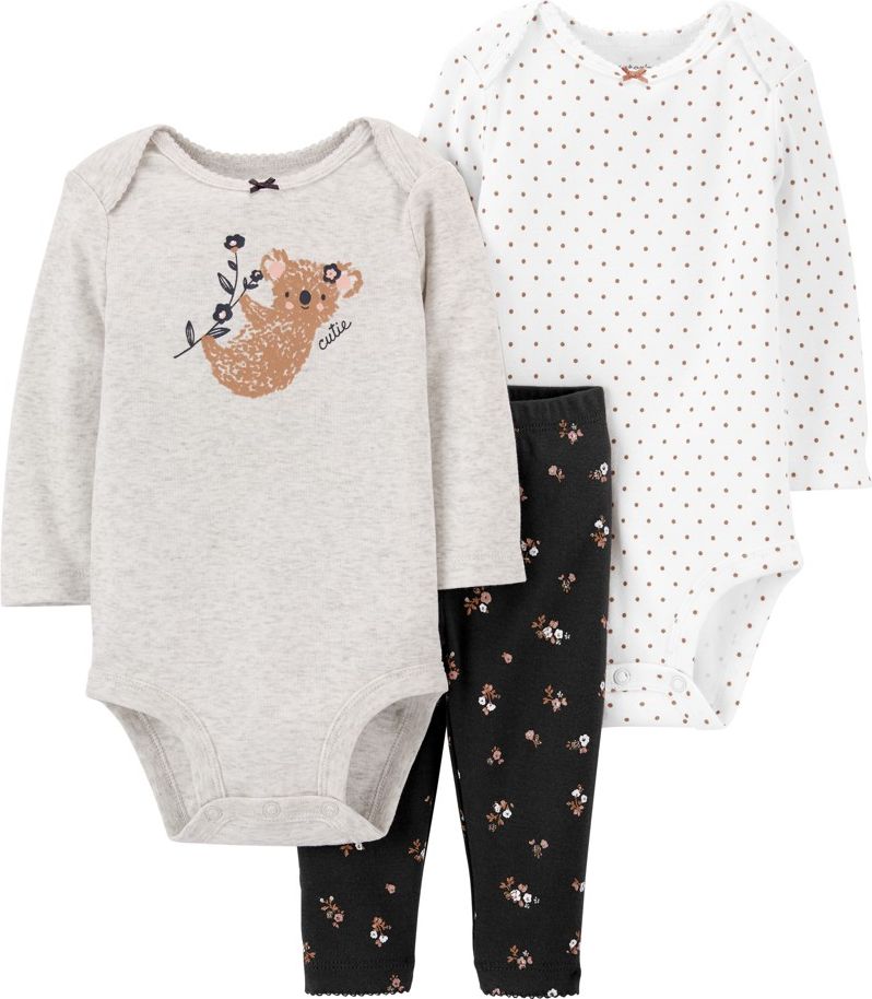 CARTER'S Set 3dílný body dl. rukáv 2ks, legíny, Koala dívka LBB NB /vel.56 - obrázek 1