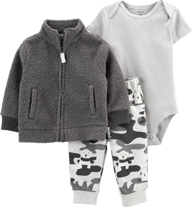 CARTER'S Set 3dílný mikina, tepláky, body kr. rukáv Grey chlapec 12m - obrázek 1