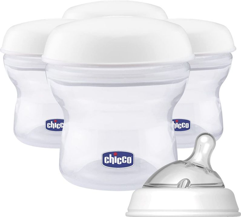 CHICCO Zásobníky víceúčelové na mateřské mléko s lahvovou násadkou Natural Feeling, 4ks - obrázek 2