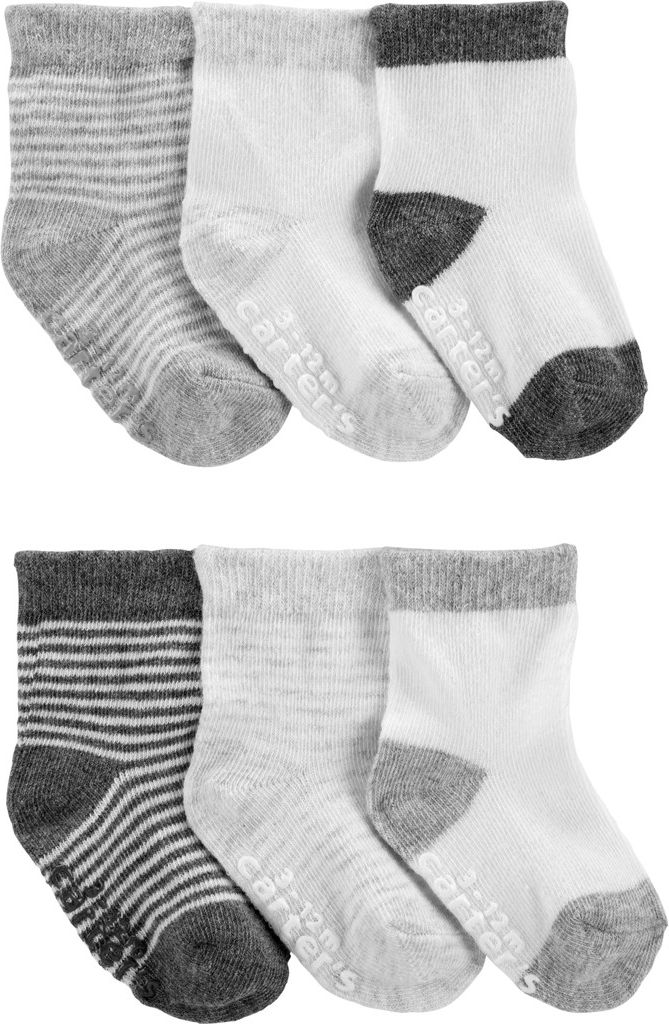 CARTER'S Ponožky Grey chlapec 6ks 0-3m - obrázek 1