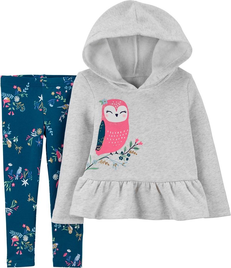 CARTER'S Set 2dílný mikina, legíny Grey Owl dívka 3m - obrázek 1