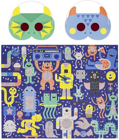 Petitcollage Puzzle 100 ks s 3D brýlemi Varianta: Příšerky - obrázek 2