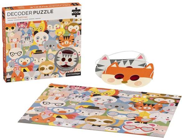 Petitcollage Puzzle zvířátka 100 ks s 3D brýlemi - obrázek 3
