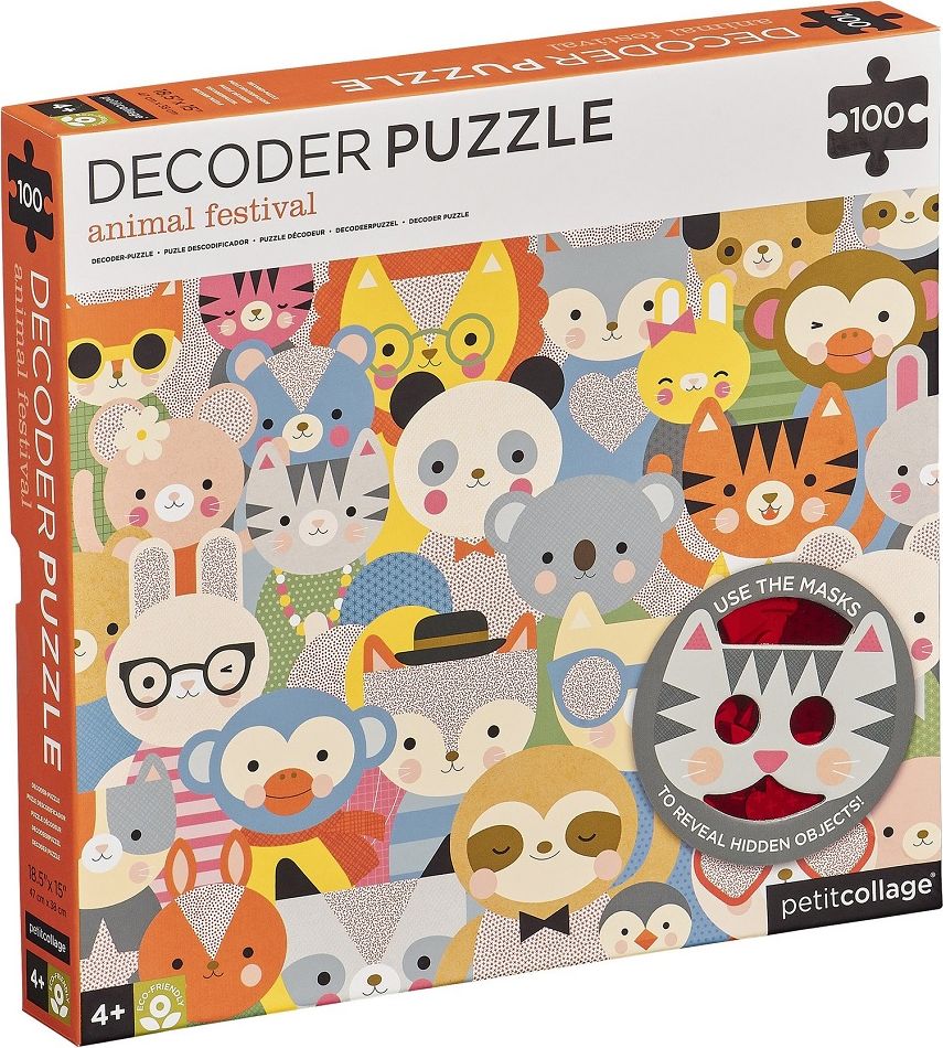 Petitcollage Puzzle zvířátka 100 ks s 3D brýlemi - obrázek 4