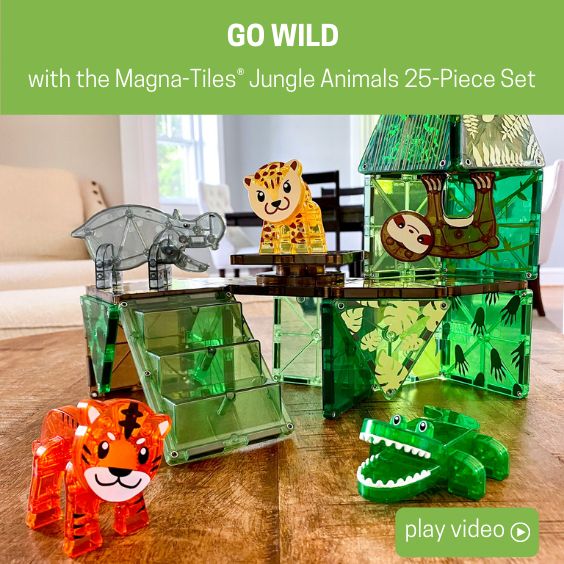 Valtech Magna Tiles - Zvířata z džungle (25 ks) / Magna Tiles - Jungle Animals (25 pc) - obrázek 1