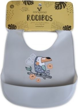 Cangoroo Silikonový bryndáček Baby bib Rooibos - šedý - obrázek 1