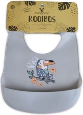 Cangoroo Silikonový bryndáček Baby bib Rooibos - šedý - obrázek 1