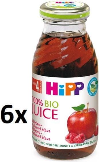 HiPP BIO Jablečno-malinová šťáva - 6x200ml - obrázek 1