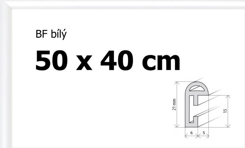BFHM Plastový rám na puzzle 50x40cm - bílý - obrázek 1