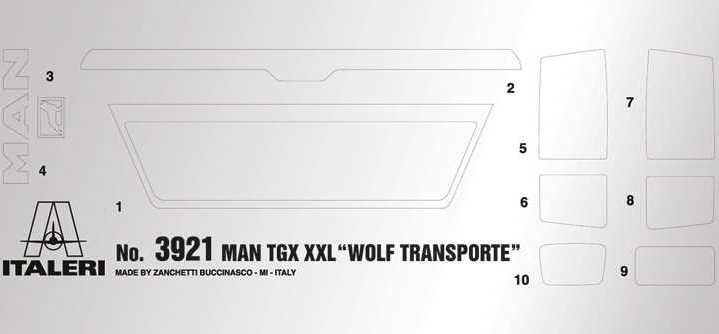 ITALERI Model Kit truck 3921 - MAN TGX XXL “WOLF TRANSPORTE” (1:24) - obrázek 12