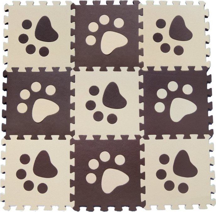 Pěnové BABY puzzle Hnědé tlapky B (29,5x29,5) - obrázek 1
