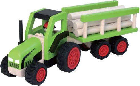Dřevěný traktor s návěsem na dřevo (40 cm) - obrázek 1