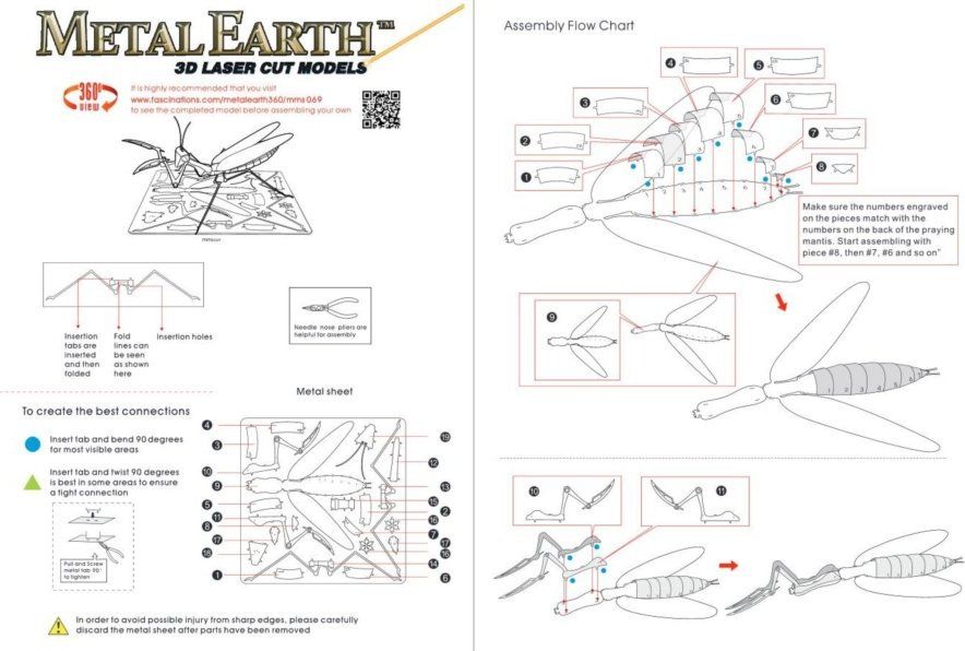 METAL EARTH 3D puzzle Kudlanka nábožná - obrázek 8