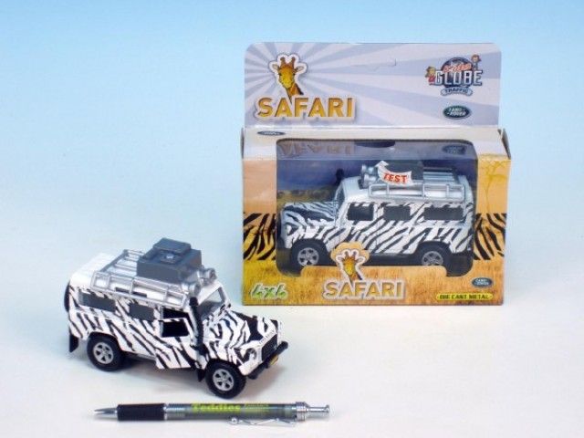 Auto Land Rover safari kov 14cm na baterie 3xLR41 na zpětné natažení se světlem - obrázek 1