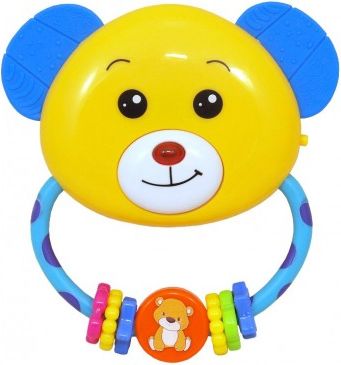 Dětské chrastítko s melodií Baby Mix medvídek, Žlutá - obrázek 1