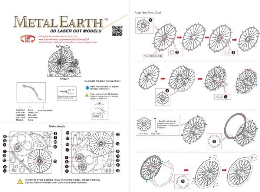 METAL EARTH 3D puzzle Velocipéd - obrázek 7