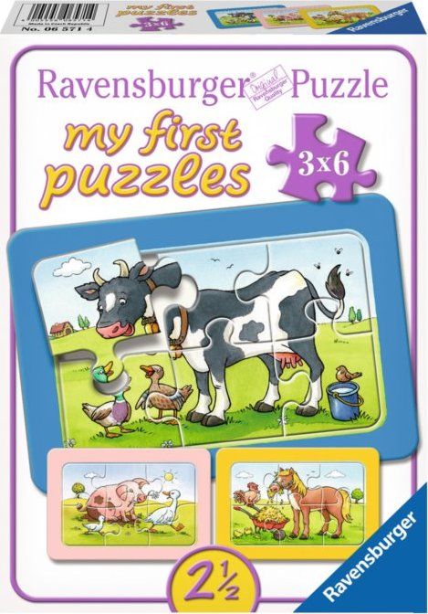 RAVENSBURGER Moje první puzzle Zvířecí kamarádi 3x6 dílků - obrázek 1