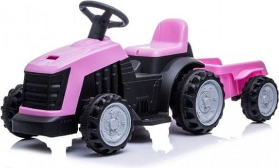 iMex Toys Dětský elektrický traktor s přívěsem růžová - obrázek 1