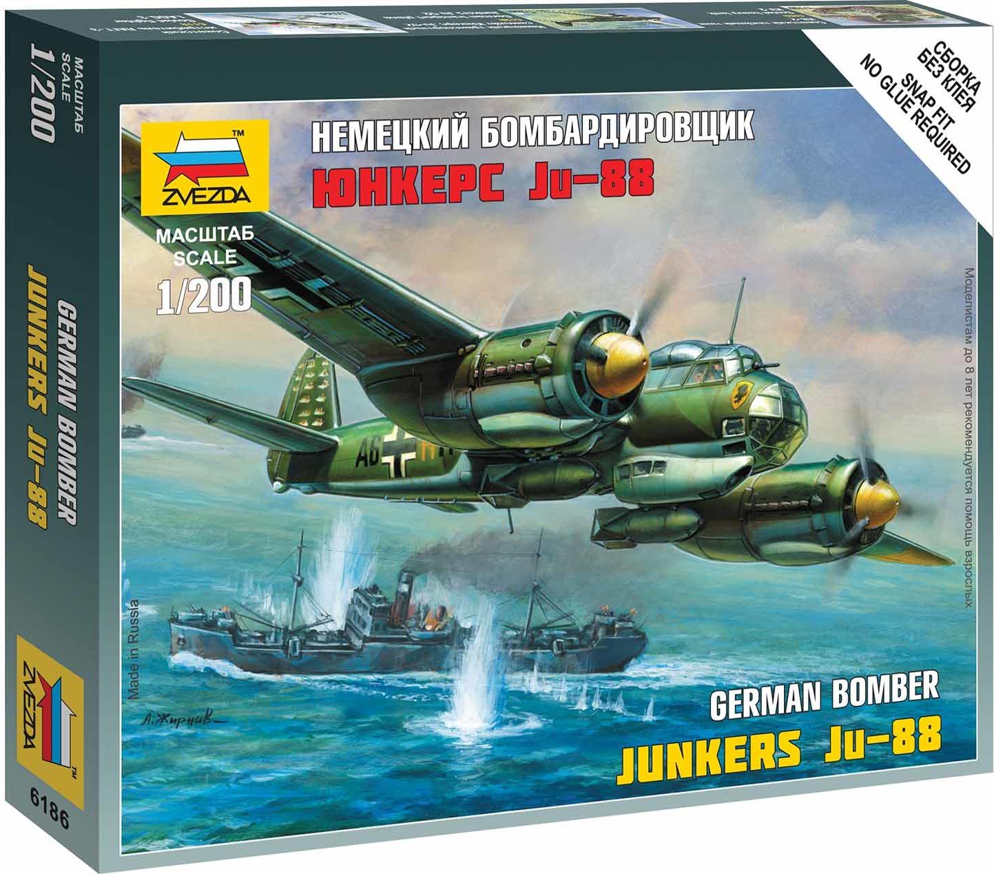 ZVEZDA Wargames (WWII) letadlo 6186 - Junkers Ju-88A4 (1:200) - obrázek 1