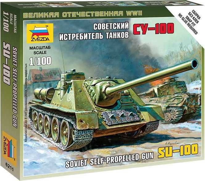 ZVEZDA Wargames (WWII) military 6211 - Self-propelled Gun SU-100 (1:100) - obrázek 1