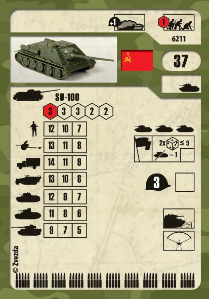 ZVEZDA Wargames (WWII) military 6211 - Self-propelled Gun SU-100 (1:100) - obrázek 5