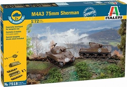 ITALERI Fast Assembly tanky 7518 - M4A3 75 mm SHERMAN (1:72) - obrázek 1