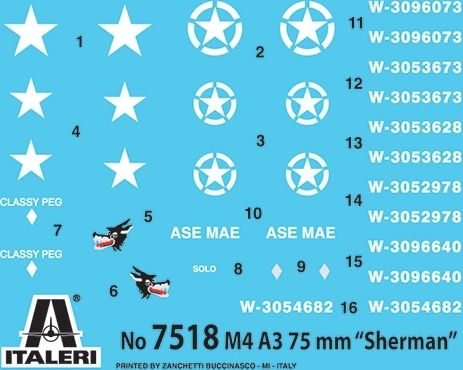 ITALERI Fast Assembly tanky 7518 - M4A3 75 mm SHERMAN (1:72) - obrázek 4