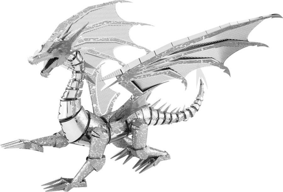 Metal Earth 3D puzzle Stříbrný drak (ICONX) - obrázek 1