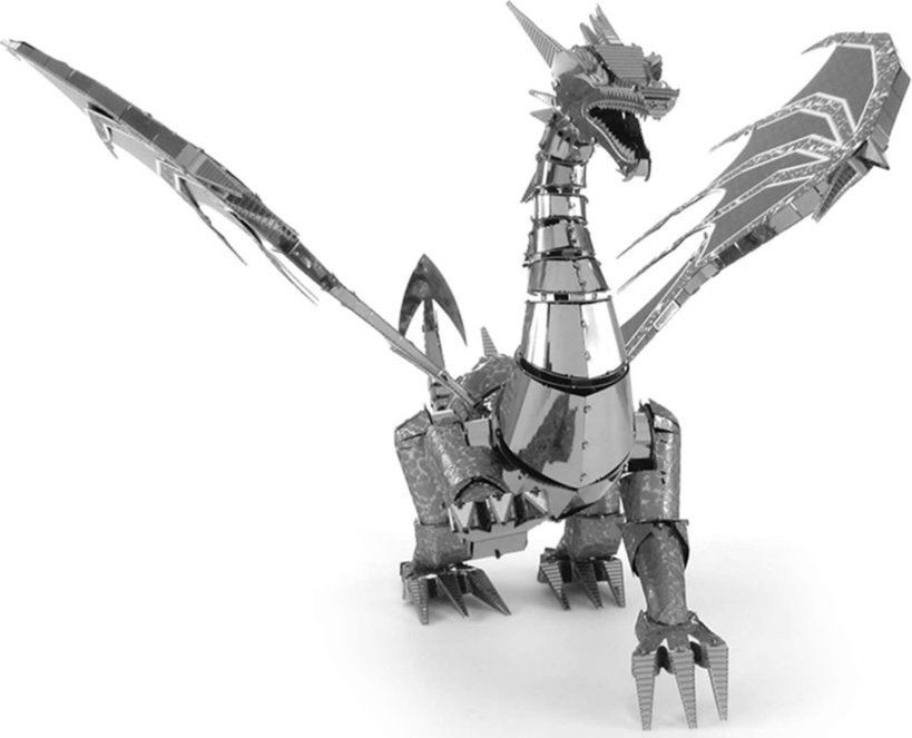 Metal Earth 3D puzzle Stříbrný drak (ICONX) - obrázek 4