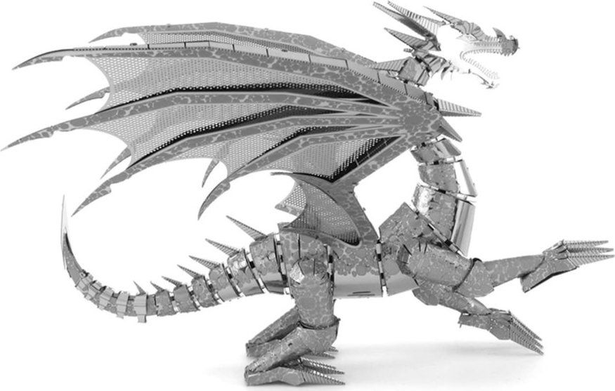 Metal Earth 3D puzzle Stříbrný drak (ICONX) - obrázek 5