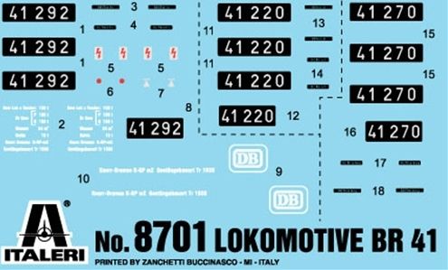 ITALERI Model Kit lokomotiva 8701 - Lokomotive BR41 (1:87 / HO) - obrázek 3