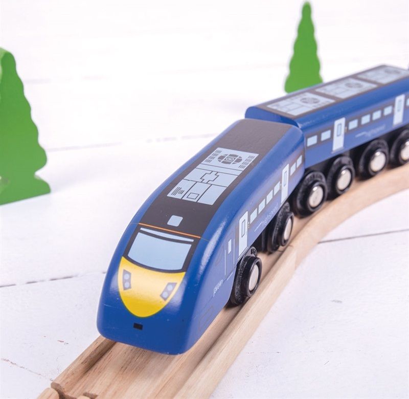 Bigjigs Rail Rychlík High Speed 1 modrý - obrázek 2
