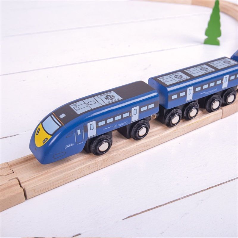 Bigjigs Rail Rychlík High Speed 1 modrý - obrázek 3