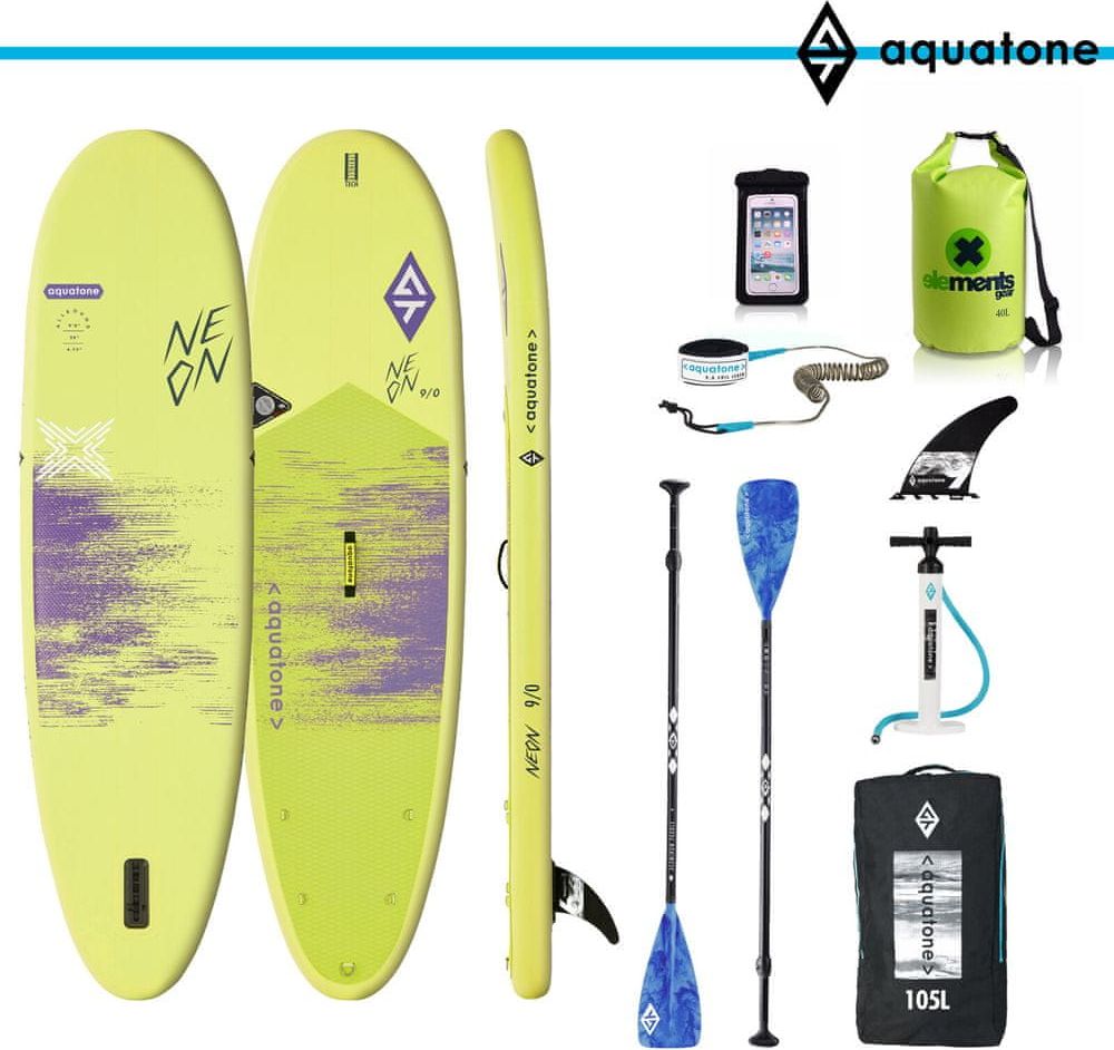 AQUATONE Neon 9.0 nafukovací paddleboard + obal na mobil a lodní pytel zelená - obrázek 1
