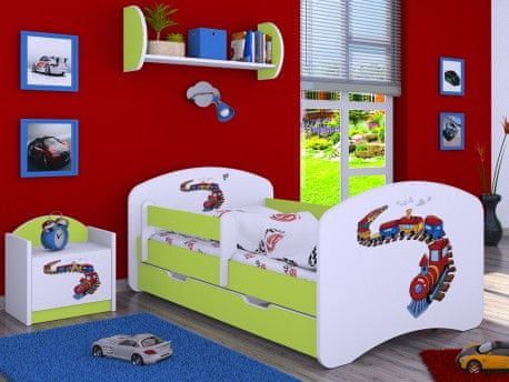 Svět-pokojů Dětská postel mašinka se šuplíkem a matrací - 140 x 70 cm - obrázek 1