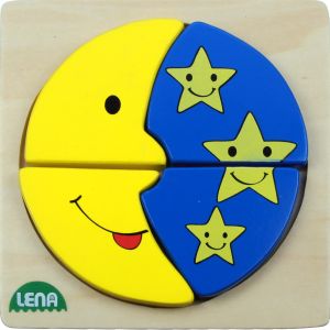 Lena Dřevěné puzzle měsíc a hvězdy - obrázek 1