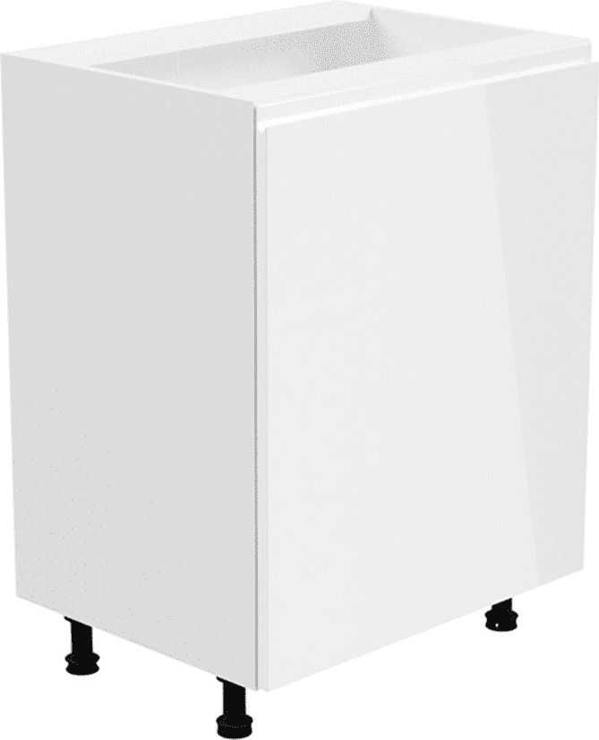 KONDELA Tempo Kondela Spodní skříňka, bílá / bílá extra vysoký lesk, pravá, AURORA D601F - obrázek 1