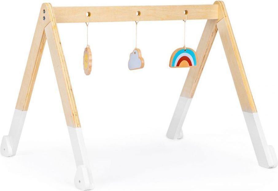 Iso Trade Dětská dřevěná edukační hrazdička | + 3 hračky - obrázek 1