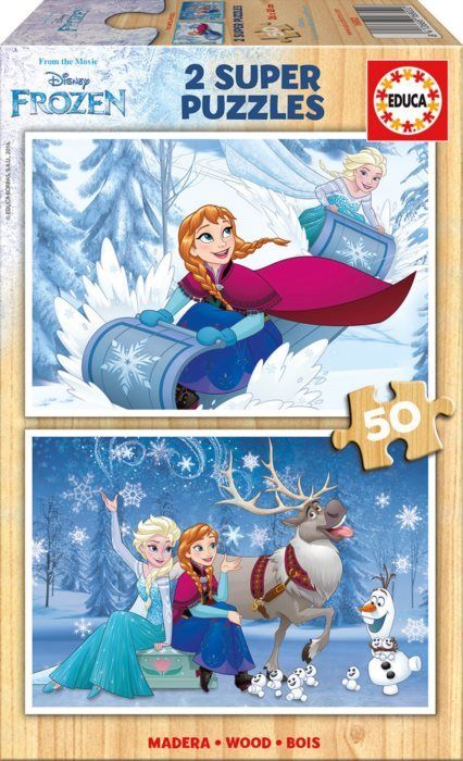 EDUCA Dřevěné puzzle Ledové království 2x50 dílků - obrázek 1
