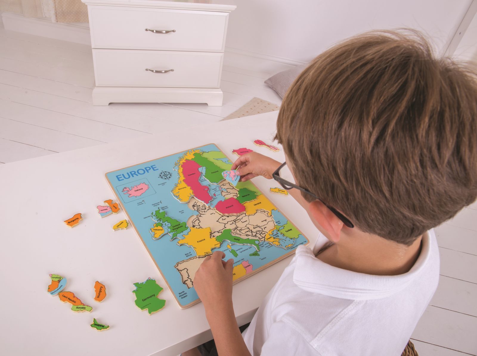 Bigjigs Toys Dřevěné puzzle mapa Evropy 25dílků - obrázek 4