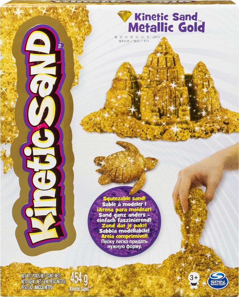 Kinetický písek - Balení 1lb/454 g Metalic zlatá nebo stříbrná - obrázek 1