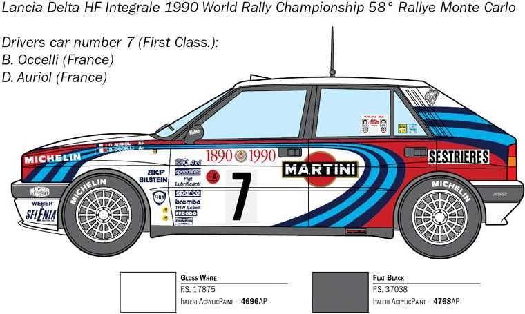 ITALERI Model Kit auto 3658 - Lancia Delta HF Integrale (1:24) - obrázek 3