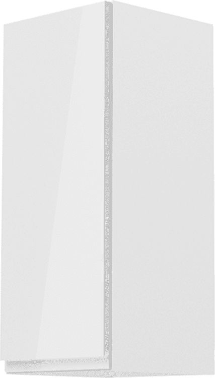 KONDELA Horní skříňka, bílá / bílý extra vysoký lesk, ľravá, AURORA G30 - obrázek 1
