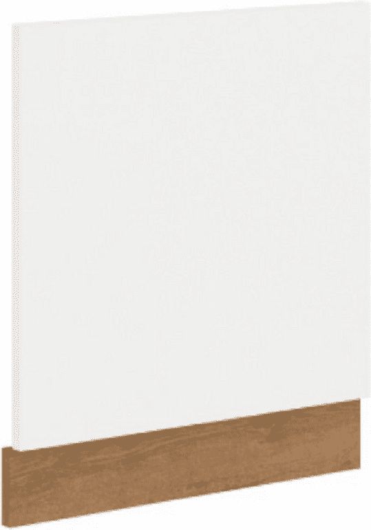 KONDELA Dvířka na vestavnou myčku nádobí, dub lancelot / bílá extra vysoký lesk HG, VEGA ZM 570x596 - obrázek 1