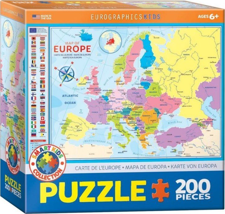 EUROGRAPHICS Puzzle Mapa Evropy 200 dílků - obrázek 2