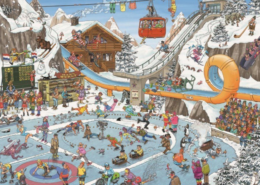 JUMBO Puzzle Zimní sporty 1000 dílků - obrázek 1