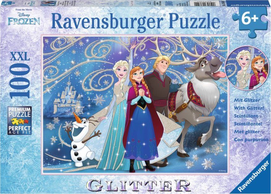 RAVENSBURGER Třpytivé puzzle Ledové království XXL 100 dílků - obrázek 1