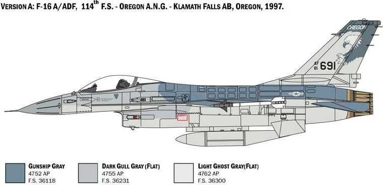 ITALERI Model Kit letadlo 2786 - F-16A Fighting Falcon (1:48) - obrázek 2