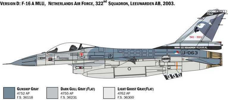 ITALERI Model Kit letadlo 2786 - F-16A Fighting Falcon (1:48) - obrázek 5